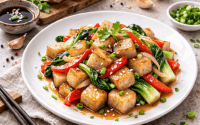 Taro fresco con verdure croccanti