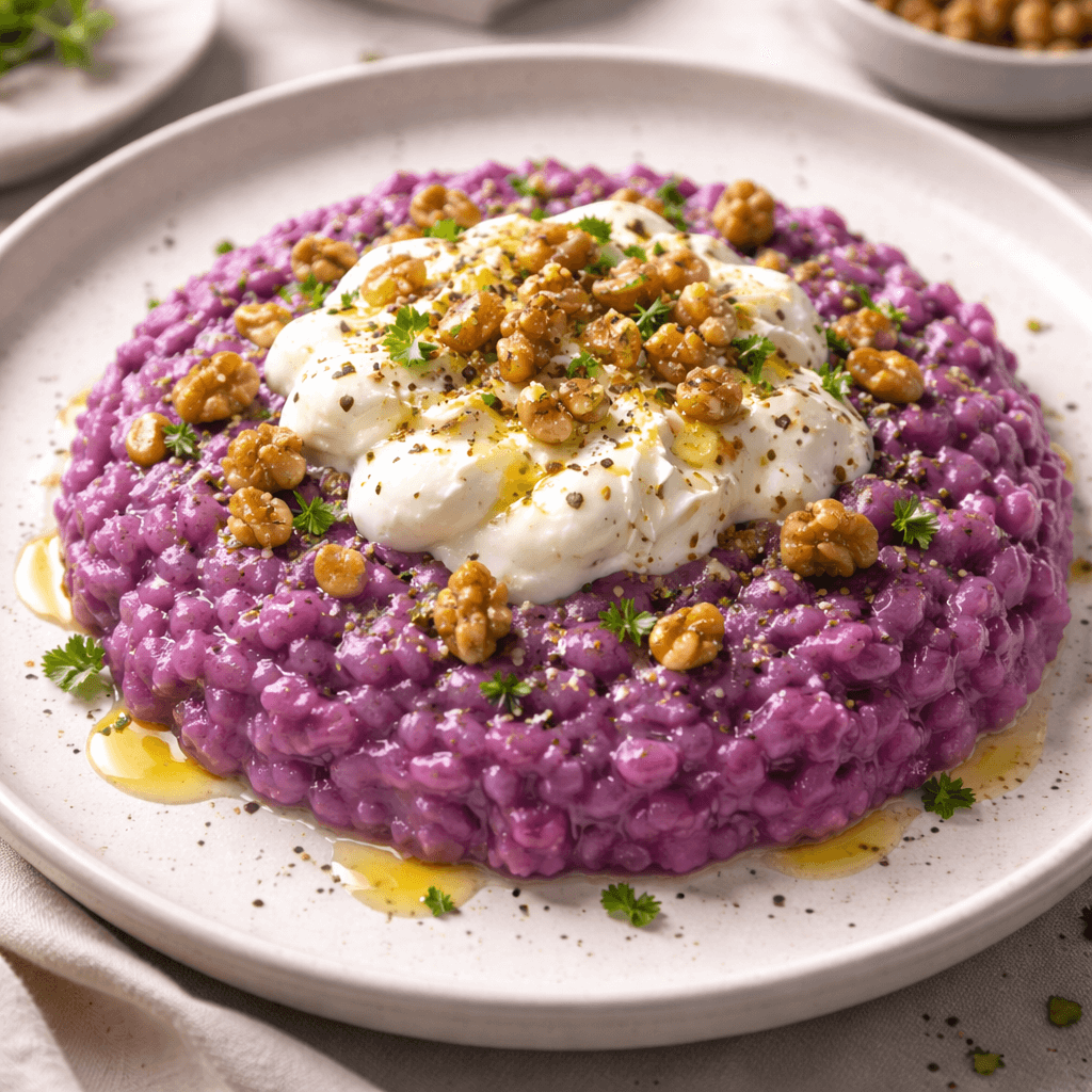 risotto cremoso con carote viola e stracciatella ricetta gourmet
