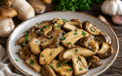 Funghi porcini trifolati con prezzemolo e aglio